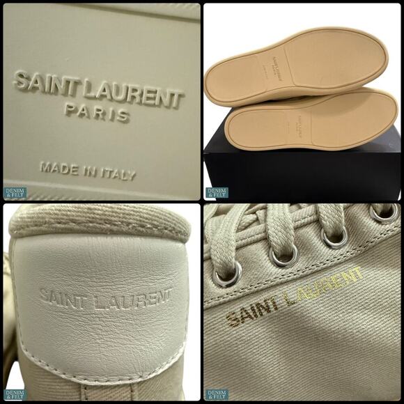 NEW Saint Laurent Court Classic SL/39 Beige Coffee Canvas High-Top Sneakers Luxe main image 9